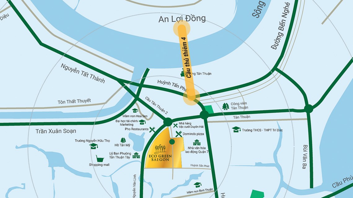 Vị trí giao thông huyết mạch của Eco-Green Saigon quận 7.