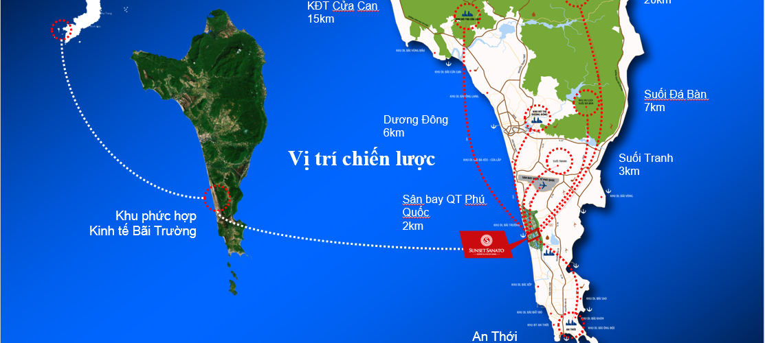 Vị trí khu vực Nam đảo Phú Quốc.