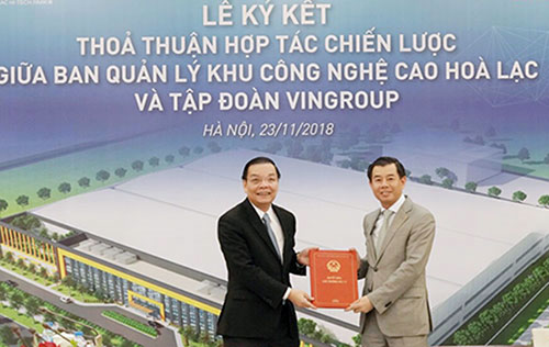Vingroup ký kế hợp tác chiến lược khu công nghệ cao Hòa Lạc