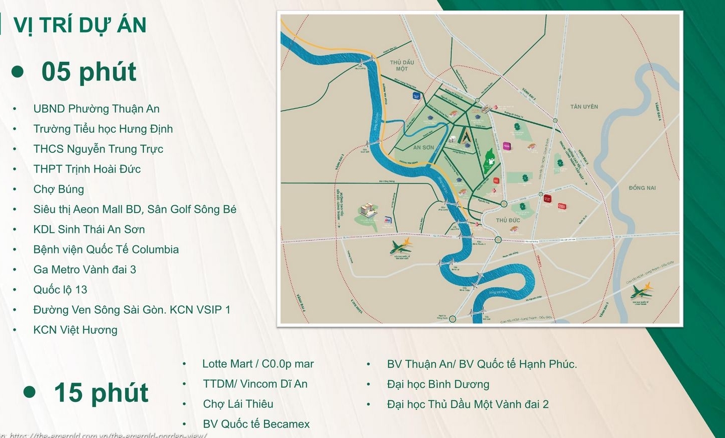Dự án The Emerald Garden View sở hữu vị trí vô cùng đắc địa, trục Nguyễn Chí Thanh – tuyến kết nối Đông – Tây quan trọng bậc nhất khu vực.