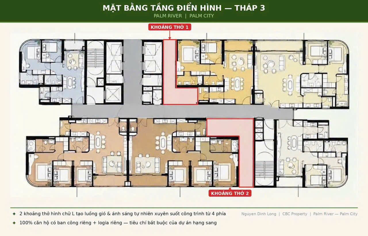 Mặt bằng tầng căn hộ Paml River